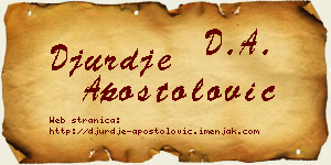 Đurđe Apostolović vizit kartica
